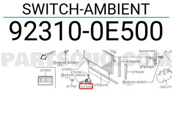 Nissan 923100E500 SWITCH-AMBIENT