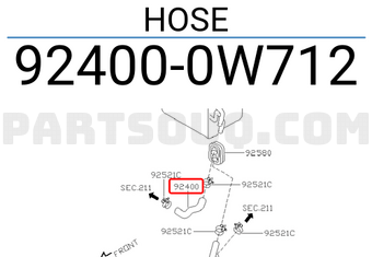 Nissan 924000W712 HOSE