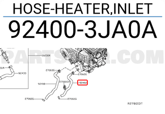 Nissan 924003JA0A HOSE-HEATER,INLET