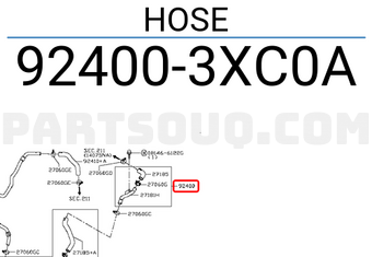 Nissan 924003XC0A HOSE
