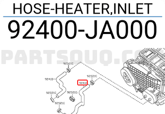 Nissan 92400JA000 HOSE-HEATER,INLET