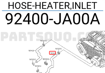 Nissan 92400JA00A HOSE-HEATER,INLET