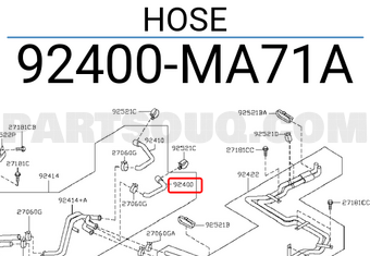 Nissan 92400MA71A HOSE