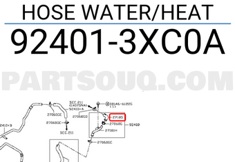 Nissan 924013XC0A HOSE WATER/HEAT