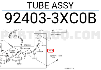 Nissan 924033XC0B TUBE ASSY