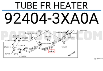 Nissan 924043XA0A TUBE FR HEATER