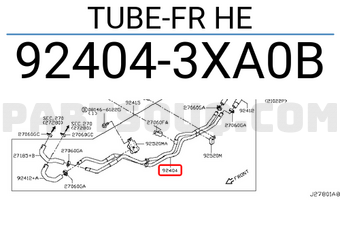 Nissan 924043XA0B TUBE-FR HE