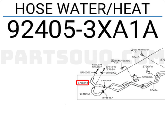 Nissan 924053XA1A HOSE WATER/HEAT