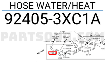 Nissan 924053XC1A HOSE WATER/HEAT