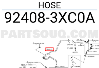 Nissan 924083XC0A HOSE