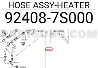 Nissan 924087S000 HOSE ASSY-HEATER