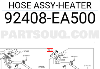 Nissan 92408EA500 HOSE ASSY-HEATER