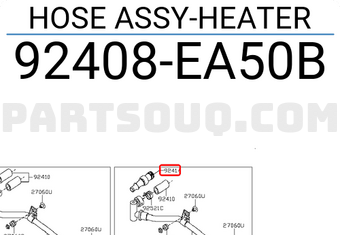 Nissan 92408EA50B HOSE ASSY-HEATER