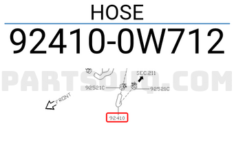 Nissan 924100W712 HOSE