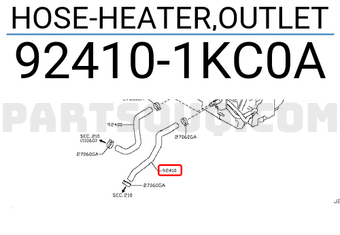 Nissan 924101KC0A HOSE-HEATER,OUTLET