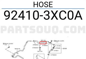 Nissan 924103XC0A HOSE