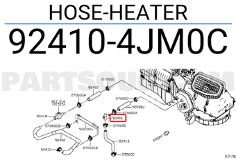 Nissan 924104JM0C HOSE-HEATER