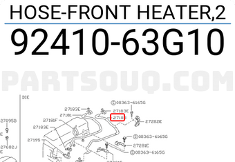 Nissan 9241063G10 HOSE-FRONT HEATER,2