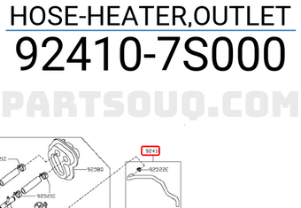 Nissan 924107S000 HOSE-HEATER,OUTLET