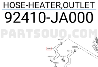 Nissan 92410JA000 HOSE-HEATER,OUTLET