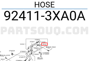 Nissan 924113XA0A HOSE