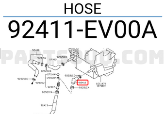 Nissan 92411EV00A HOSE
