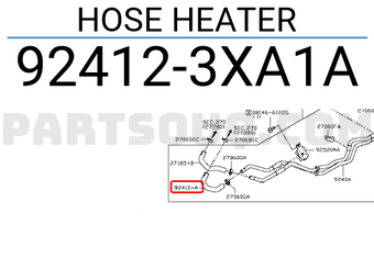 Nissan 924123XA1A HOSE HEATER