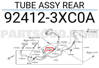 Nissan 924123XC0A TUBE ASSY REAR