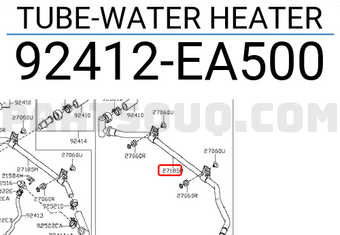 Nissan 92412EA500 TUBE-WATER HEATER