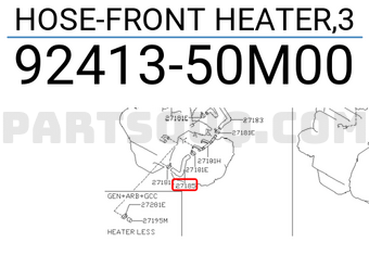 Nissan 9241350M00 HOSE-FRONT HEATER,3