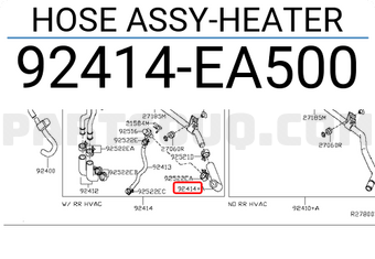 Nissan 92414EA500 HOSE ASSY-HEATER