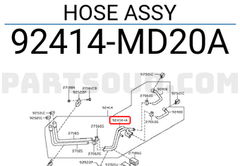 Nissan 92414MD20A HOSE ASSY