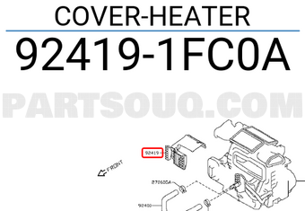 Nissan 924191FC0A COVER-HEATER