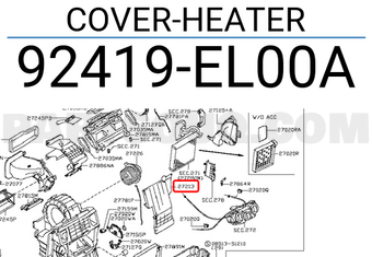 Nissan 92419EL00A COVER-HEATER