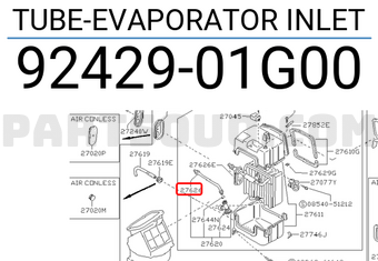 Nissan 9242901G00 TUBE-EVAPORATOR INLET