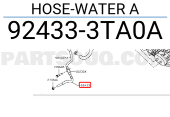 Nissan 924333TA0A HOSE-WATER A