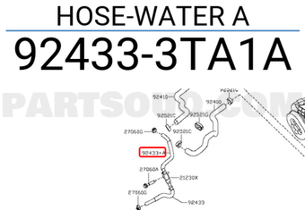 Nissan 924333TA1A HOSE-WATER A