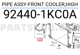 Nissan 924401KC0A PIPE ASSY-FRONT COOLER,HIGH
