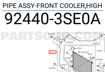 Nissan 924403SE0A PIPE ASSY-FRONT COOLER,HIGH