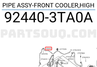 Nissan 924403TA0A PIPE ASSY-FRONT COOLER,HIGH