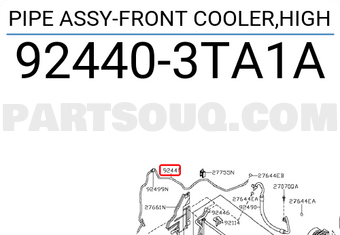 Nissan 924403TA1A PIPE ASSY-FRONT COOLER,HIGH