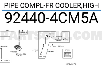 Nissan 924404CM5A PIPE COMPL-FR COOLER,HIGH