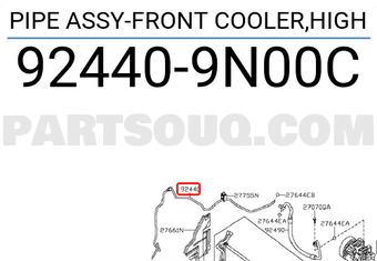 Nissan 924409N00C PIPE ASSY-FRONT COOLER,HIGH