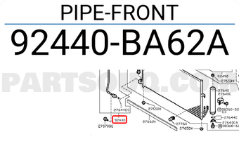 Nissan 92440BA62A PIPE-FRONT