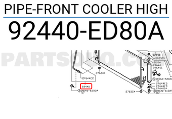 Nissan 92440ED80A PIPE-FRONT COOLER HIGH