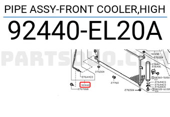 Nissan 92440EL20A PIPE ASSY-FRONT COOLER,HIGH