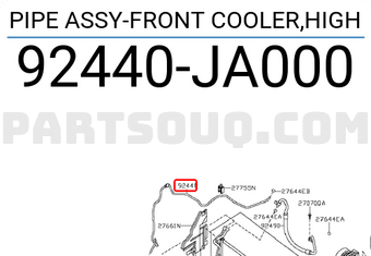 Nissan 92440JA000 PIPE ASSY-FRONT COOLER,HIGH