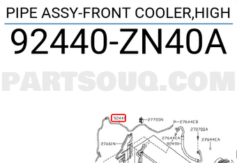 Nissan 92440ZN40A PIPE ASSY-FRONT COOLER,HIGH