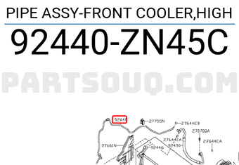 Nissan 92440ZN45C PIPE ASSY-FRONT COOLER,HIGH