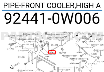Nissan 924410W006 PIPE-FRONT COOLER,HIGH A